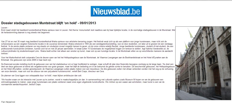 Het Nieuwsblad - 09.01.2013